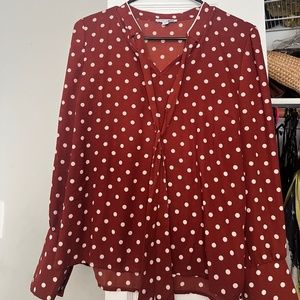 Fashion Nova Polka Dotted Blouse - Size Large